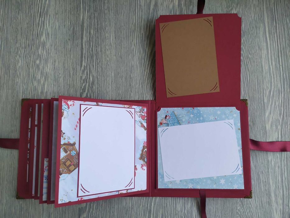 Коледен скрапбук албум във винтидж стил, ръчна изработка /54.5