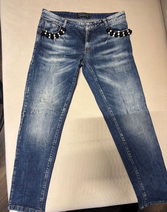 Дамски дънки с перли