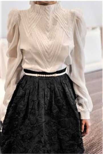 Дамска блуза екрю, Блуза памук, Копринена блуза, Дамска блуза дантела