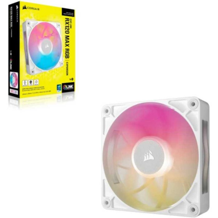 Ventilator Corsair iCUE LINK RX120 Max RGB PWM, RGB LED, 120mm, White