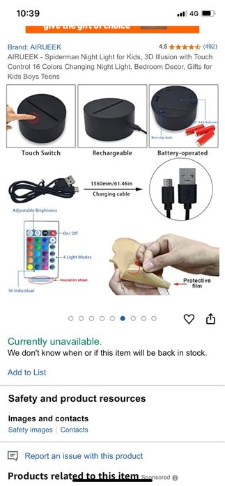 Lampa Spiderman,iluzie 3D,16 culori schimbatoare.Noua