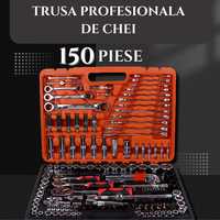 Trusa Profesionala, Set 150 Piese, Tubulare, Imbus, Chei cu Clichet