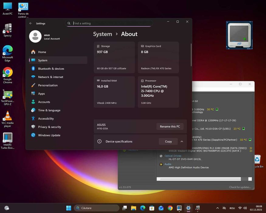 i5 7400 16gb Ddr4 RX 470 8GB/256 Ssd+hard pc calculator gaming unitate