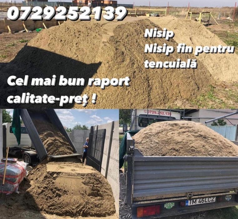 Nisip,Balast,sort,piatra concasata,pamant galben/negru,mranita