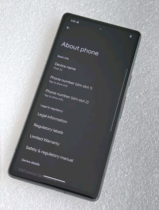 Pixel 7a 128g 8gb negru Android 16 funcționează foarte bine