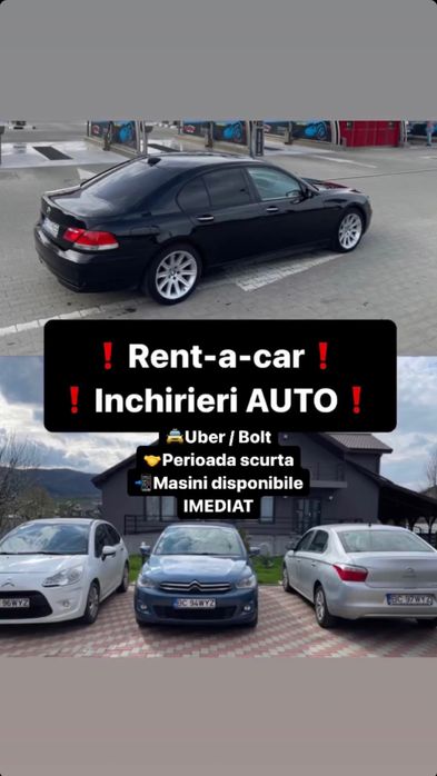 Inchiriem masini Uber/Bolt colantate, Ridesharing sau termen scurt,