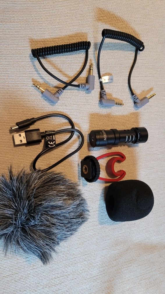 Microfon profesional Sairen VM-Q1 pentru telefon sau DSLR