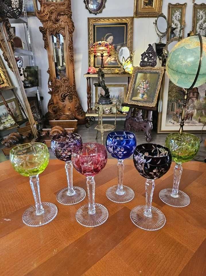 Set de 6 pahare vintage din cristal