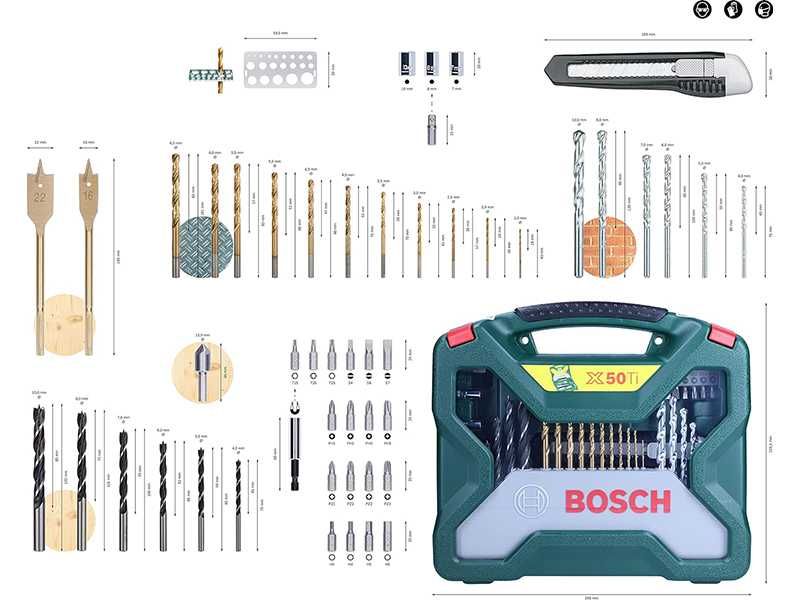 НОВ! Комплект битове и свредла BOSCH X-LINE 50части