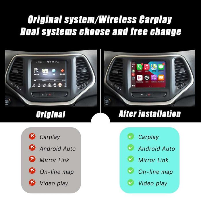 CarPlay / Android Auto модул за Jeep Cherokee, Grand Cherokee, Compass