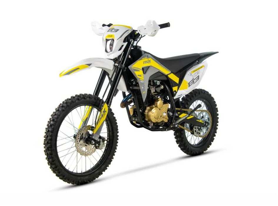 Motocicleta Cross/Enduro Asix XB83, 250cc, roti 21/18, gri-galben,