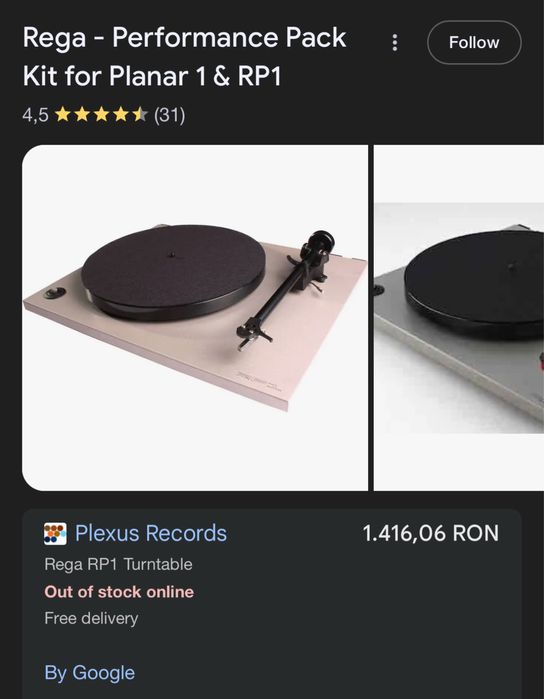 Turntable Rega RP1 - Record Player