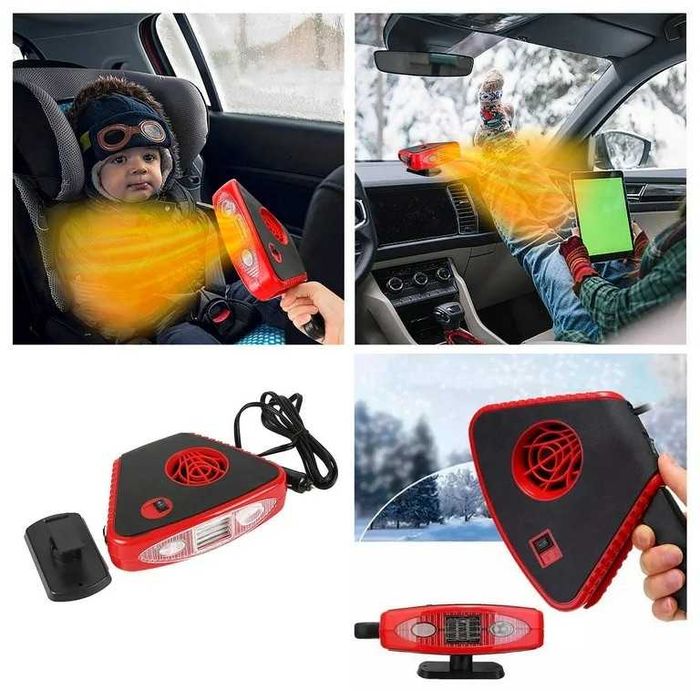 2024 200W Печка Духалка за Кола с дръжка и LED ФЕНЕР климатик парно