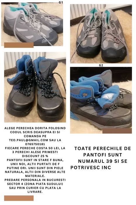 Vand pantofi, cizme, sandale, pantofi sport.