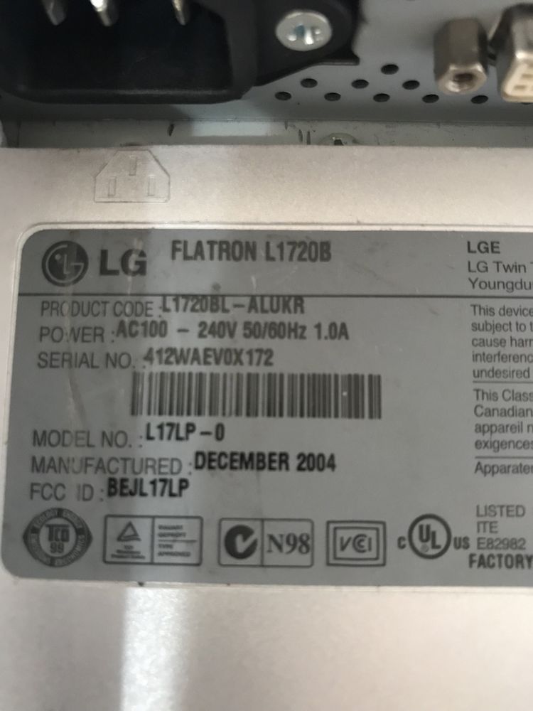 Monitor LG  Flatron L1720B