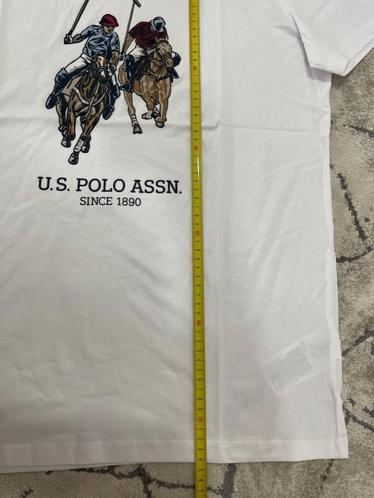 Tricou US Polo bărbați Alb, Dark Saphire