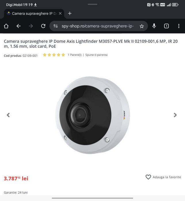 Cameră de supraveghere AXIS M3057-PLVE 360°