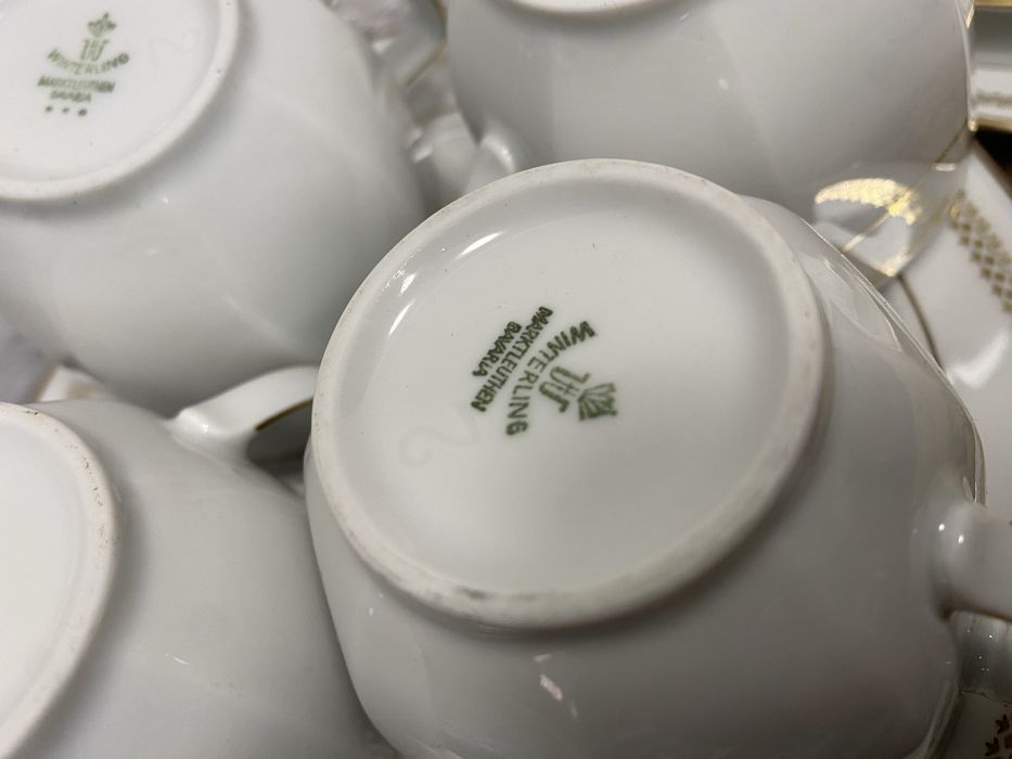 Порцеланов сервиз за кафе бавария със златни кантове