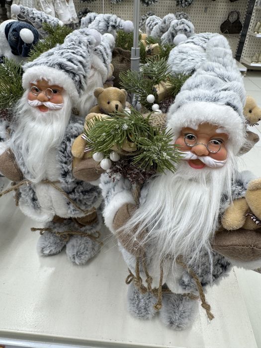 Mos craciun 30 cm gri