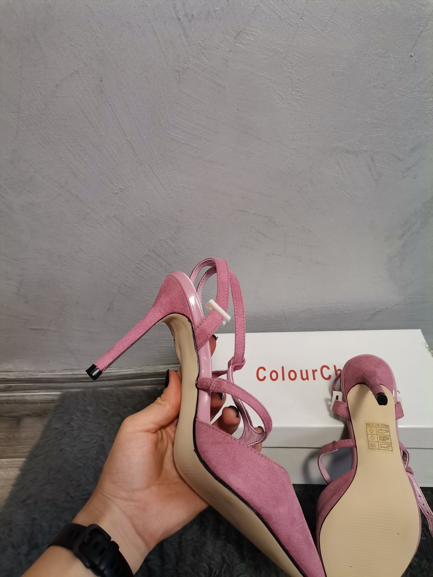 Sandale stiletto pinkish-purple