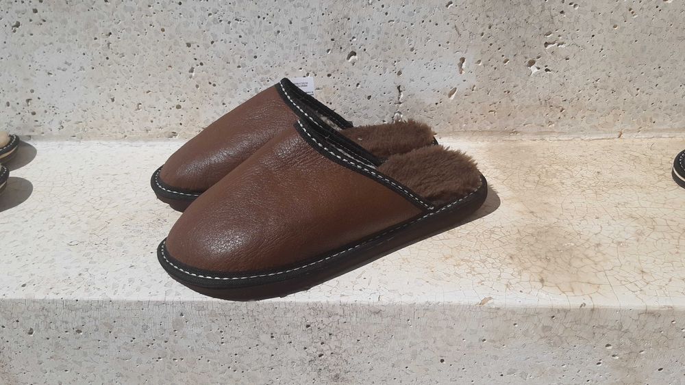 Papuci din blană naturală bărbătești