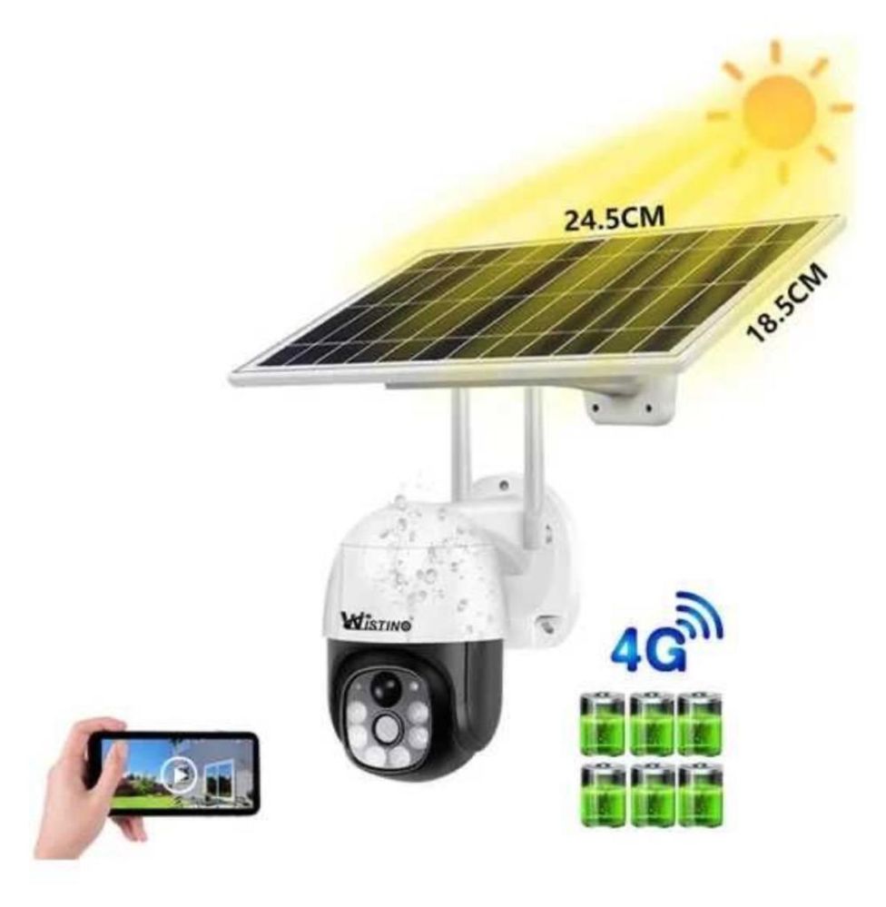 Camera Supraveghere Solara 4G Cartela SIM 3 MP FULL HD Panou Solar