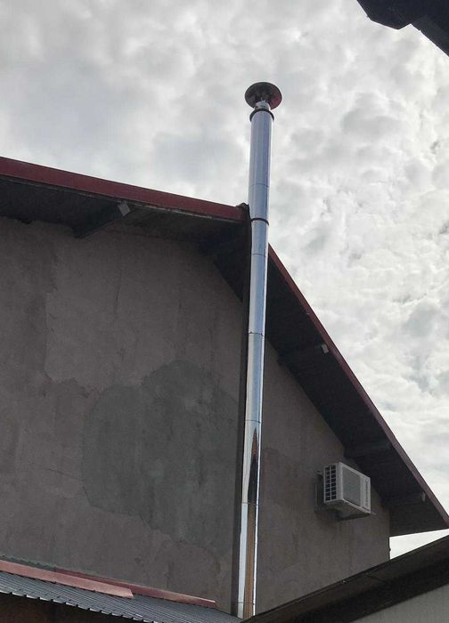 Centrala pe lemne Viadrus 35 Kw cos inox 8ml Ø160 cu toate accesoriile