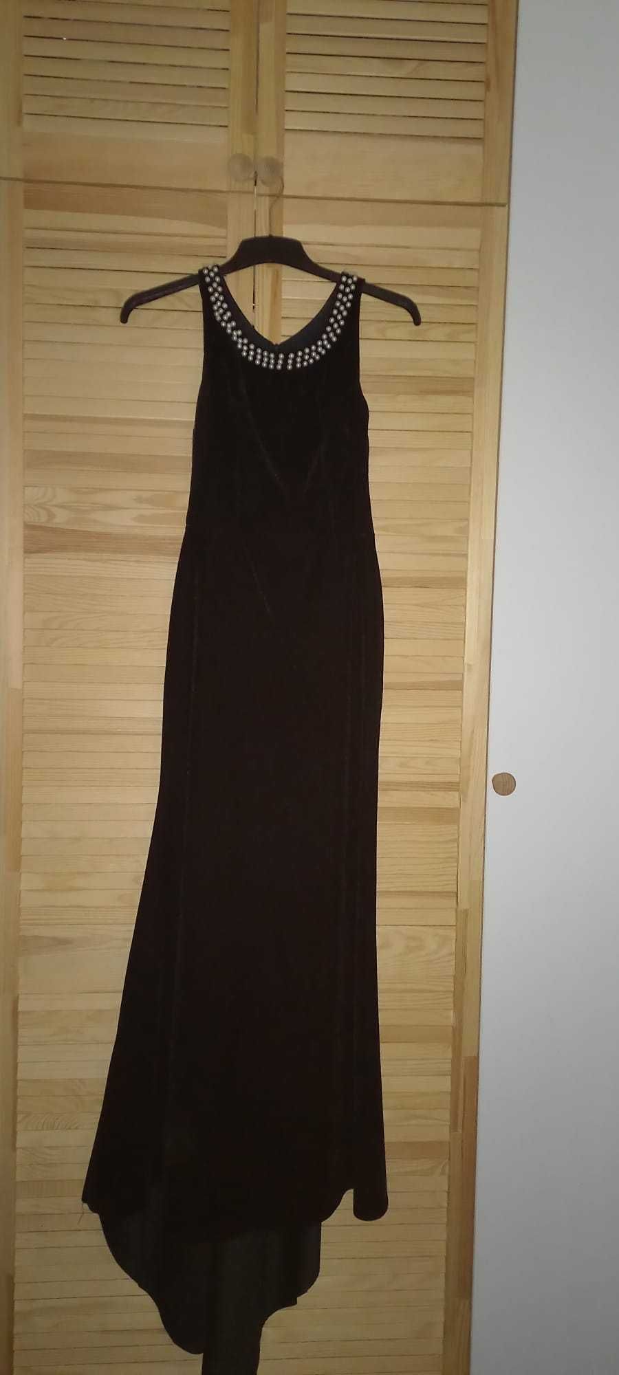 Rochie de ocazie/seara/nunta, neagra, de catifea, marimea M