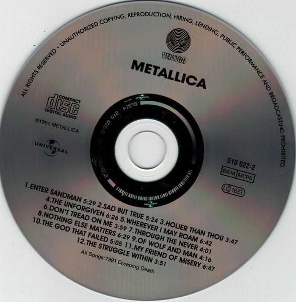 CD Metallica - Metallica 1991