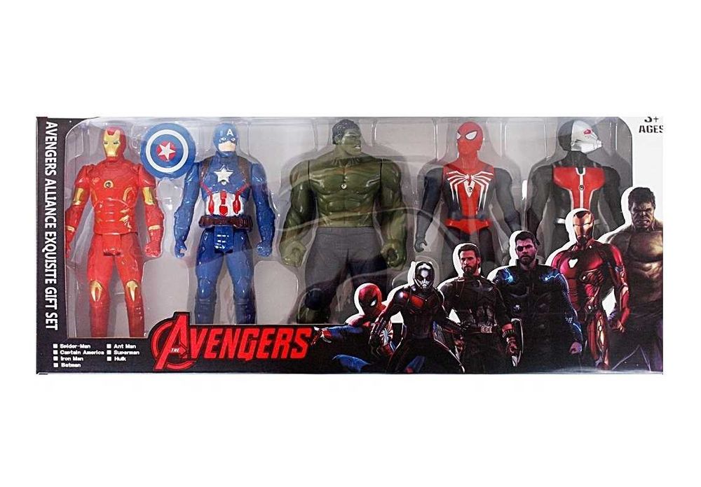 Комплект 5 броя Фигурки Отмъстителите, 25см Avengers Спайдърмен и др.