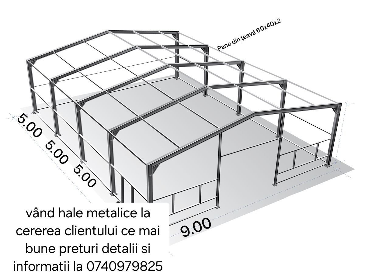 Vindem si Confectionam hale (orice dimensiune) metalice pentru:
- Spal