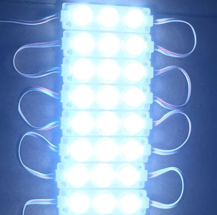 LED Модул с лупа, 3 ДИОДА 12V 3w различни цветове