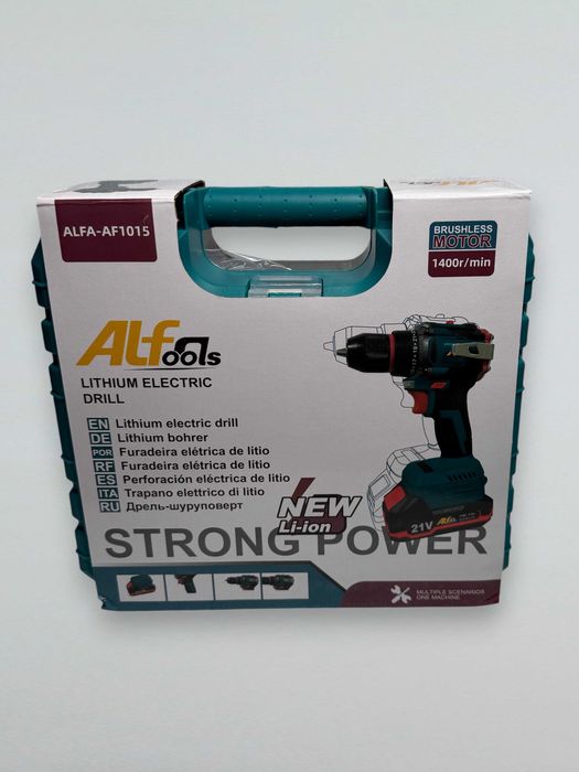 Беспроводной Шуруповерт Alfa Tools 21В, 2 аккумулятора