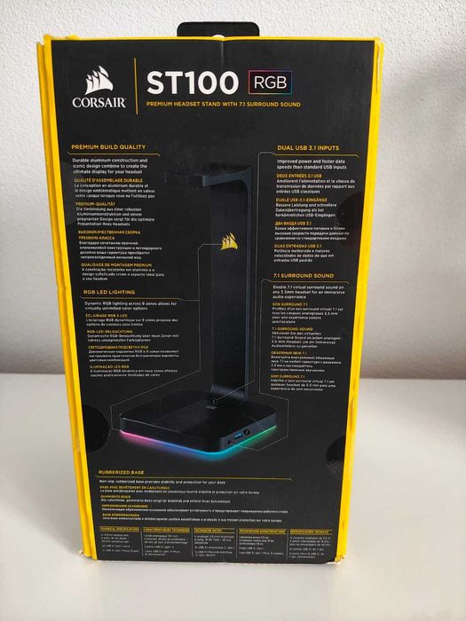 Stand casti gaming cu placa de sunet Corsair ST100 RGB, USB, Negru