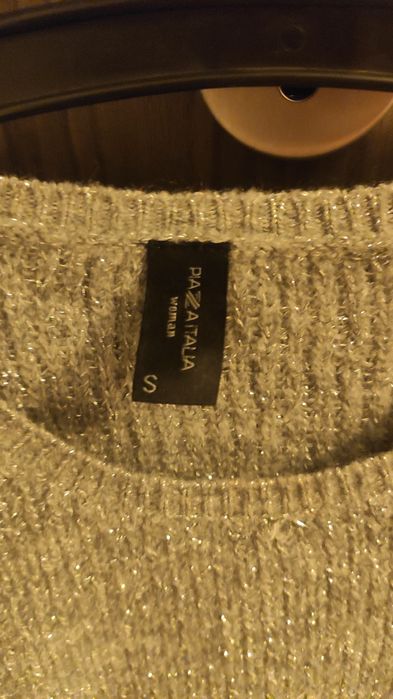 Pulover dama gri cu roz pal