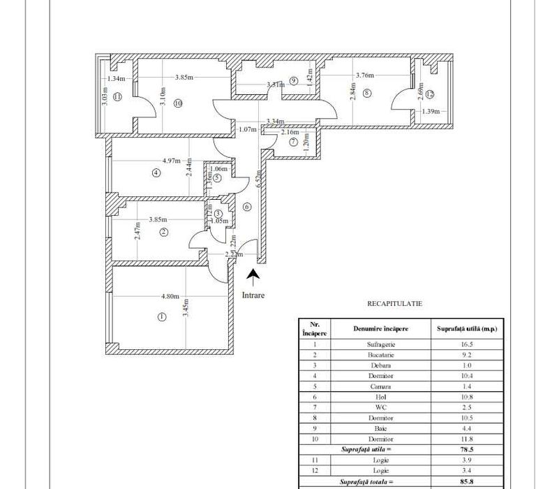 vand apartament decomandat 4 camere etaj 2 Iasi