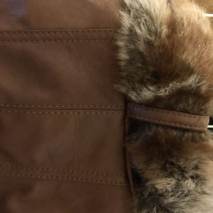 Дамско кожено кафяво яке Danini