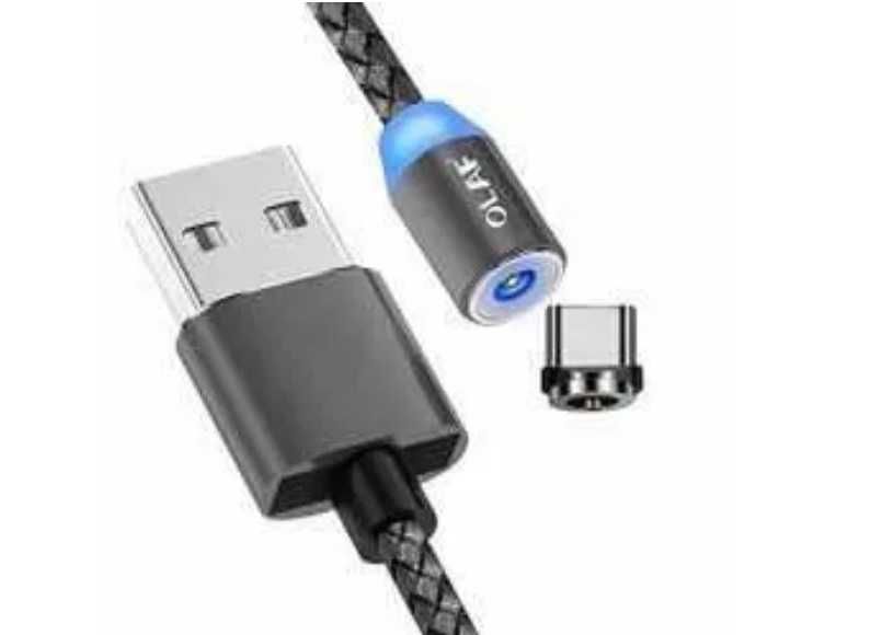 2 Cabluri de Incarcare Magnetice cu Led,USB la type MINI USB