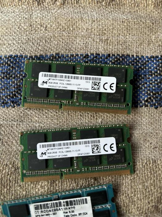 module ram micron ddr3L pc3l-12800s de 8gb modulul si alt modul de 4gb