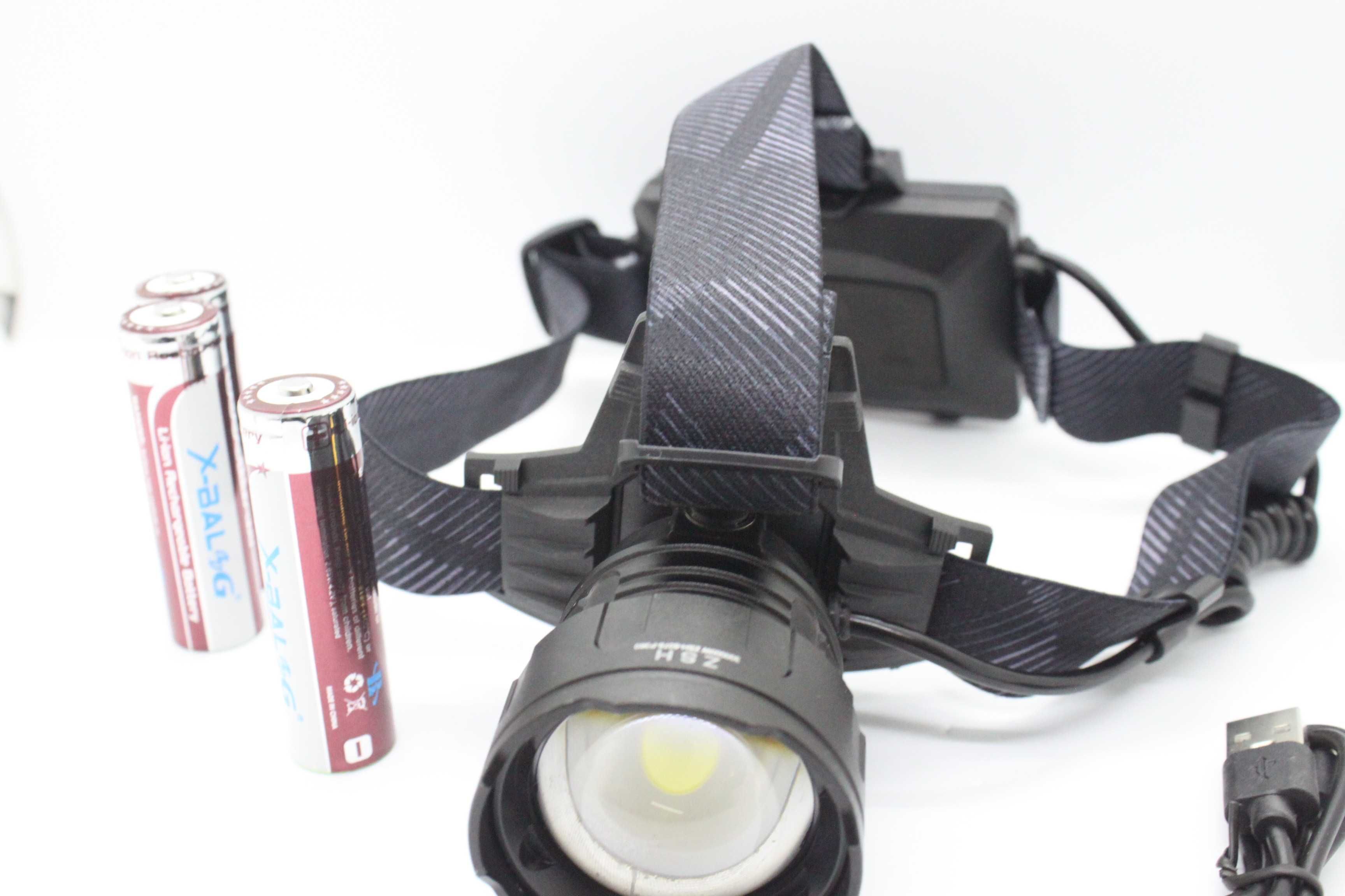 Lanterna frontala cap P360 3 acumulatori si ZOOM LED