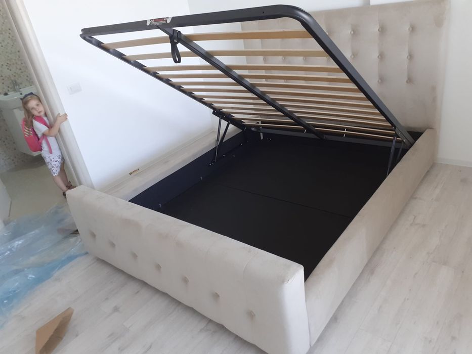 Pat rezistent cu lada de depozitare si garantie de la 1350