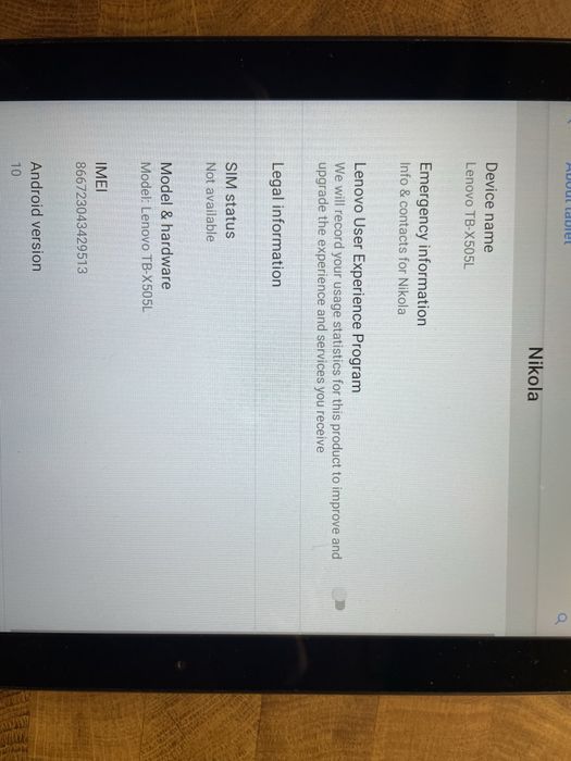 Таблет Lenovo TB - X505L