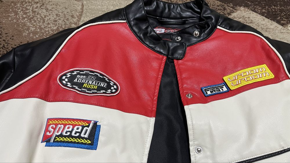 Geaca piele bomber de motocicleta/racing unisex nouă/Jachetă