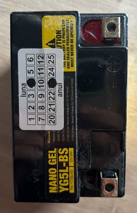 Baterie moto GEL POWEROAD YG5L-BS, 12V-5Ah Noua