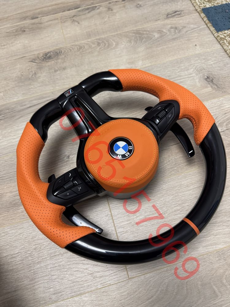 Volan piani black portocaliu custom bmw, nou, F10 f06 f01