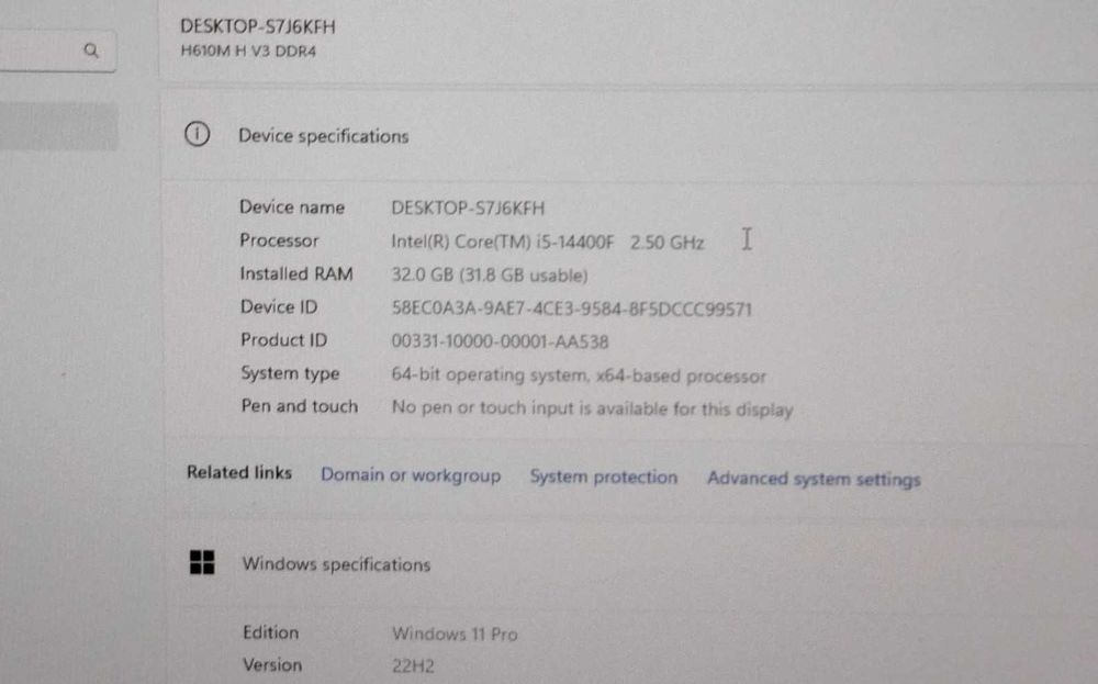 KIT i5 14400f 4.7 Ghz Intel, Gigabyte H610M, 32GB DDR4, 512 NVme