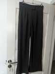 Pantaloni dama,talie inalta, picioare largi, gri, crep elastic, XL