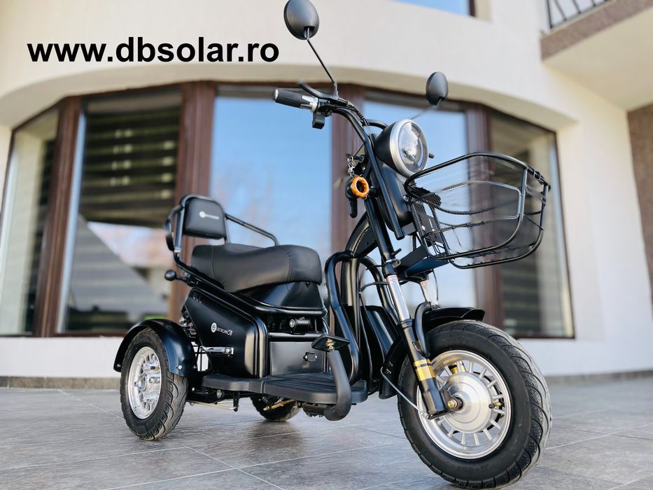 Scuter Tricicleta Electrica Triciclu cu 2 Locuri Baterie 20Ah 500W ‼️