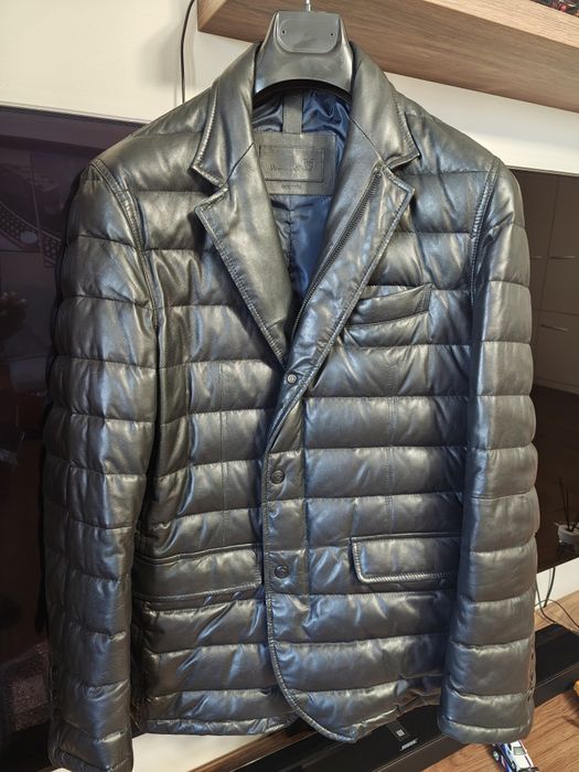 Massimo Dutti geacă piele bărbați puf L NOUĂ fără etichetă