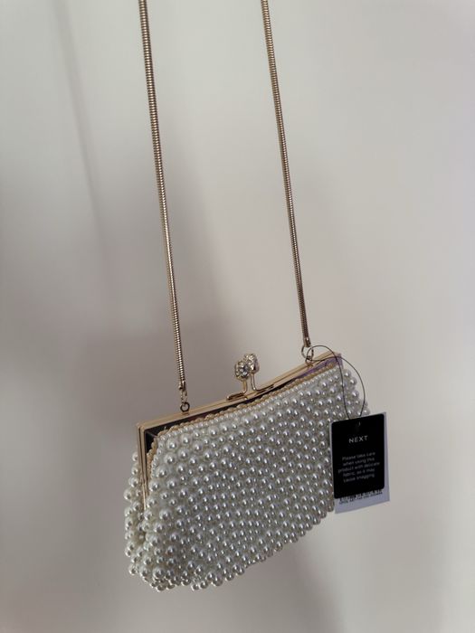 Чисто нова клъч чанта с перли NEXT